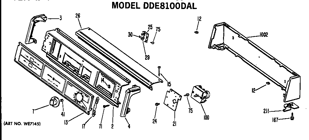 GE DDE8200DAL backsplash diagram