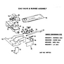 GE DDG9280DAL gas valve and burner assembly diagram