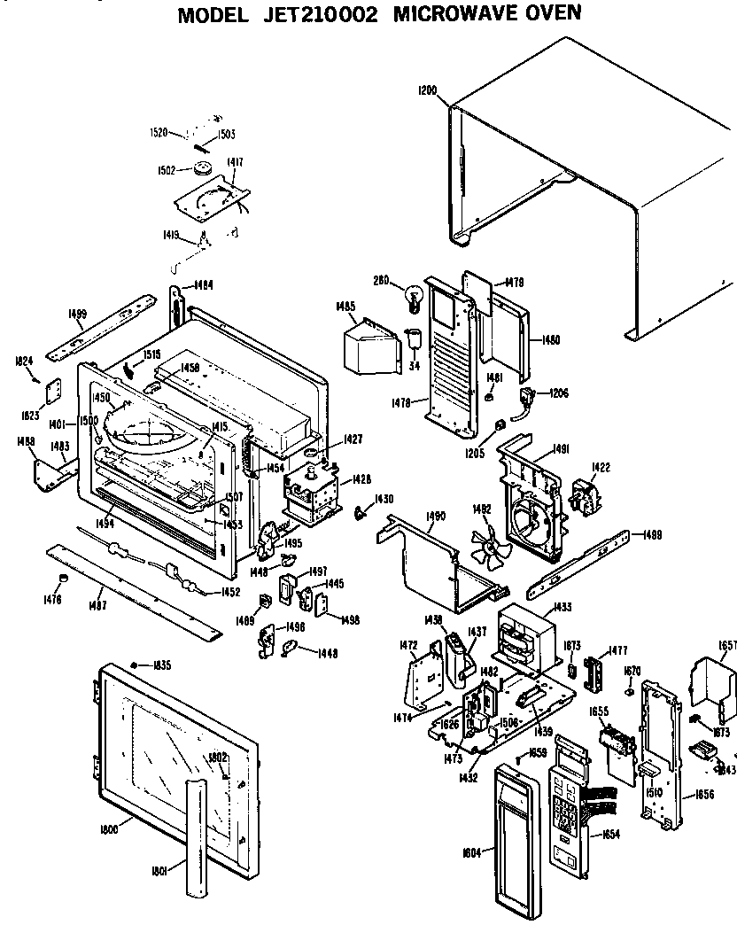 GE JET210002 microwave oven diagram