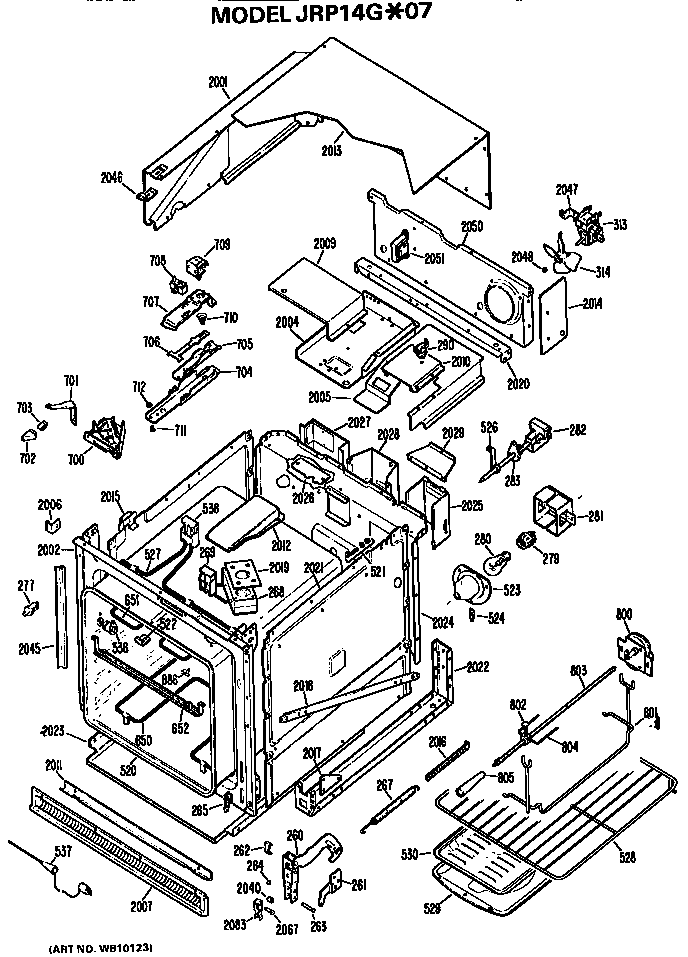 GE JRP14G*07 main body diagram