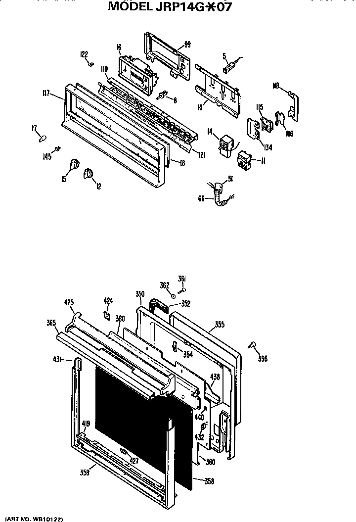 GE JRP14G*07 door/controls diagram