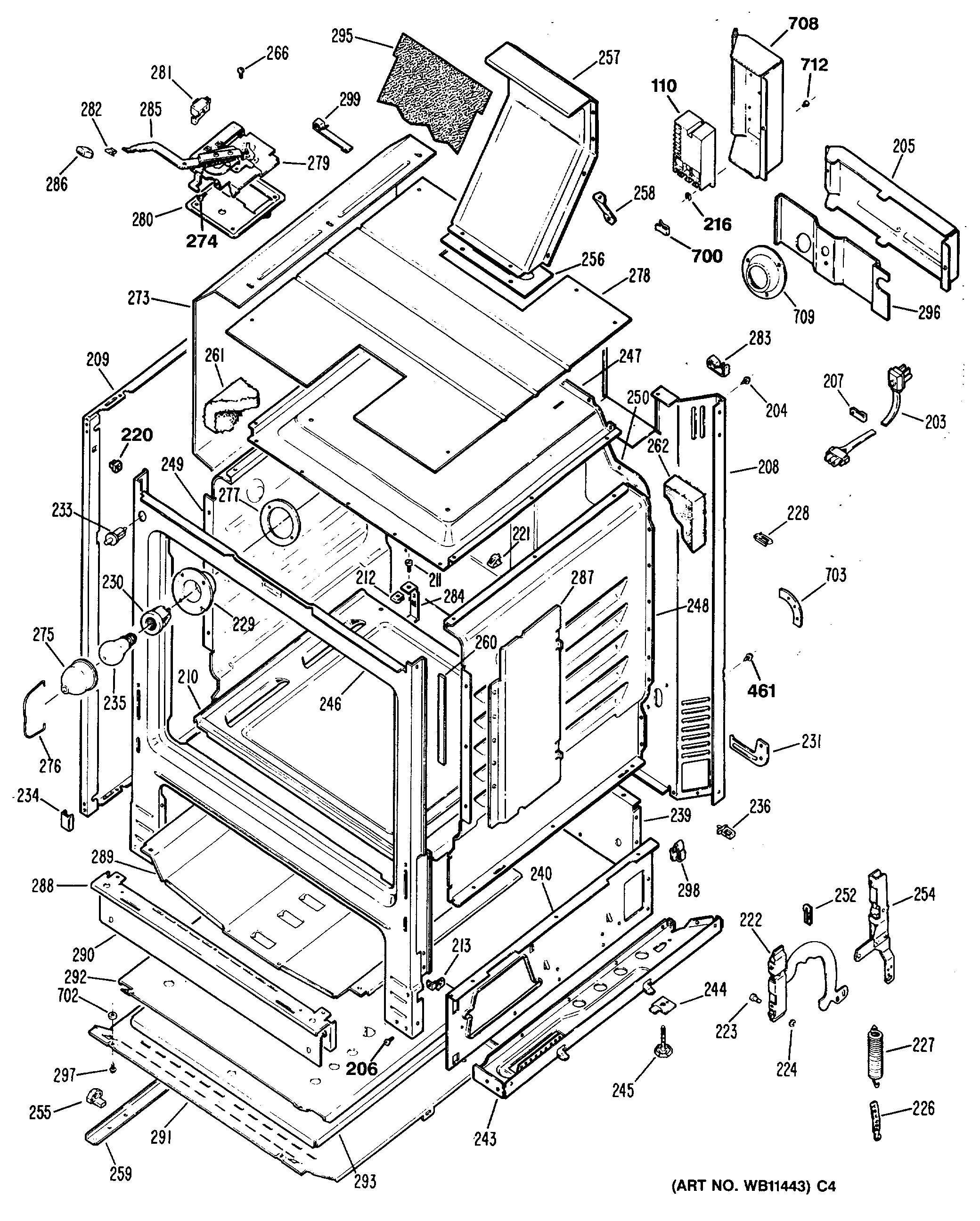 GE JGBP30GEP5 lower oven diagram