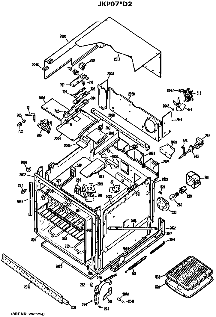 GE JKP07*D2 main body diagram