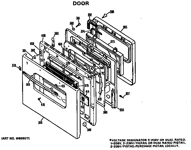 GE JKP07*D2 door diagram