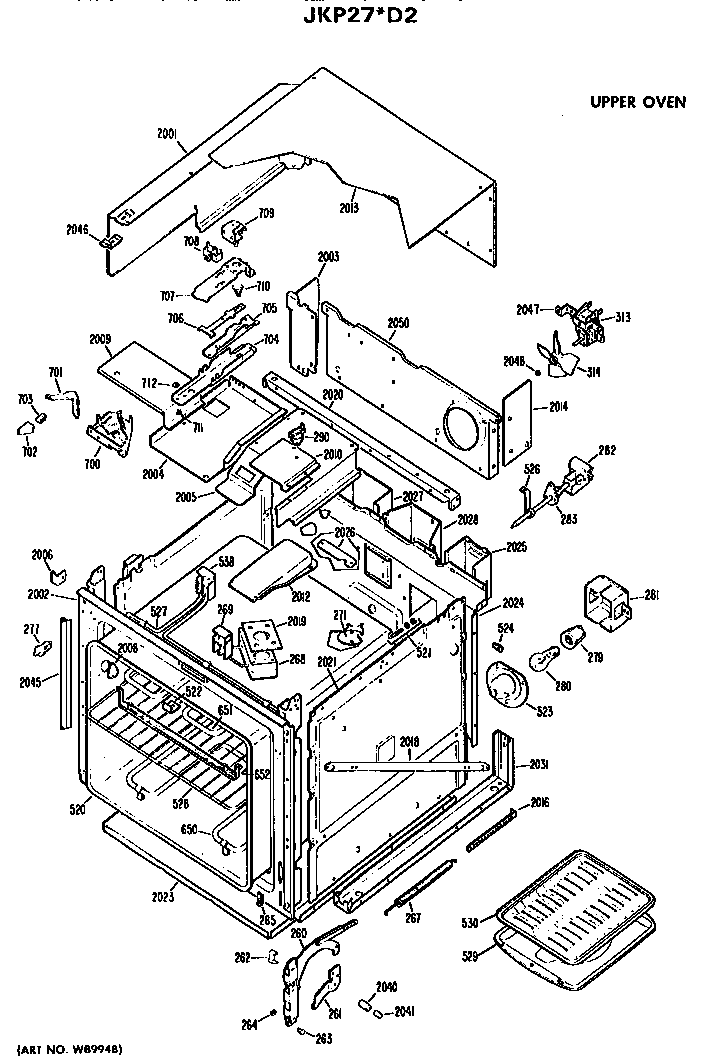 GE JKP27*D2 upper oven diagram