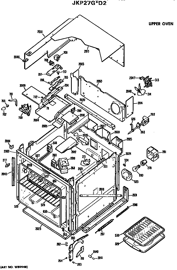 GE JRP14GP3BG upper oven diagram