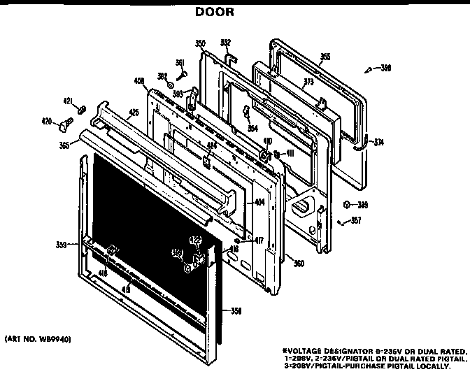 GE JRP14GP3BG door diagram