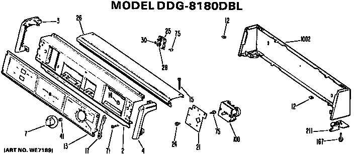 GE DDG8280DBL backsplash for ddg8180dbl diagram