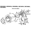 GE DDG6380BCL drum and duct assembly diagram