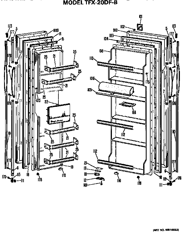 GE TFX20DFB doors diagram