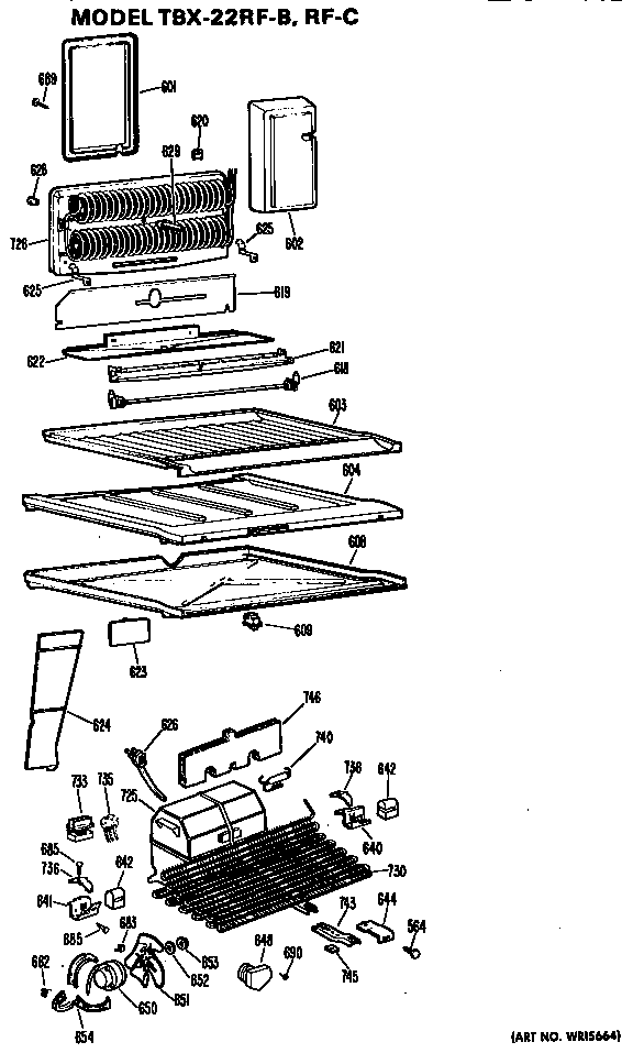 GE TBX22RFC unit parts diagram