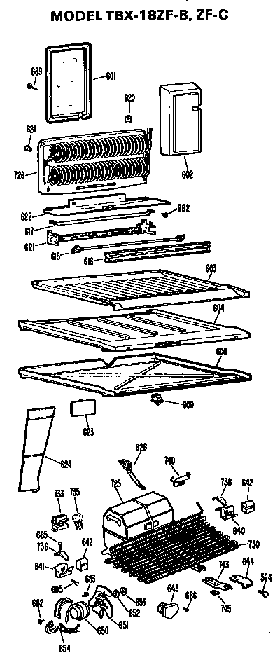 GE TBX18ZFC unit parts diagram