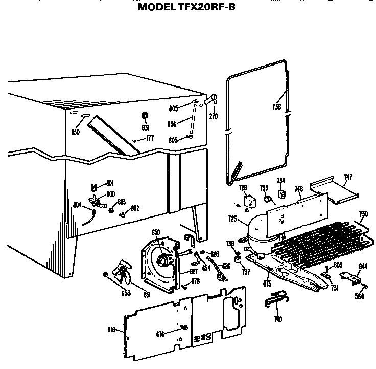 GE TFX20RFB unit parts diagram