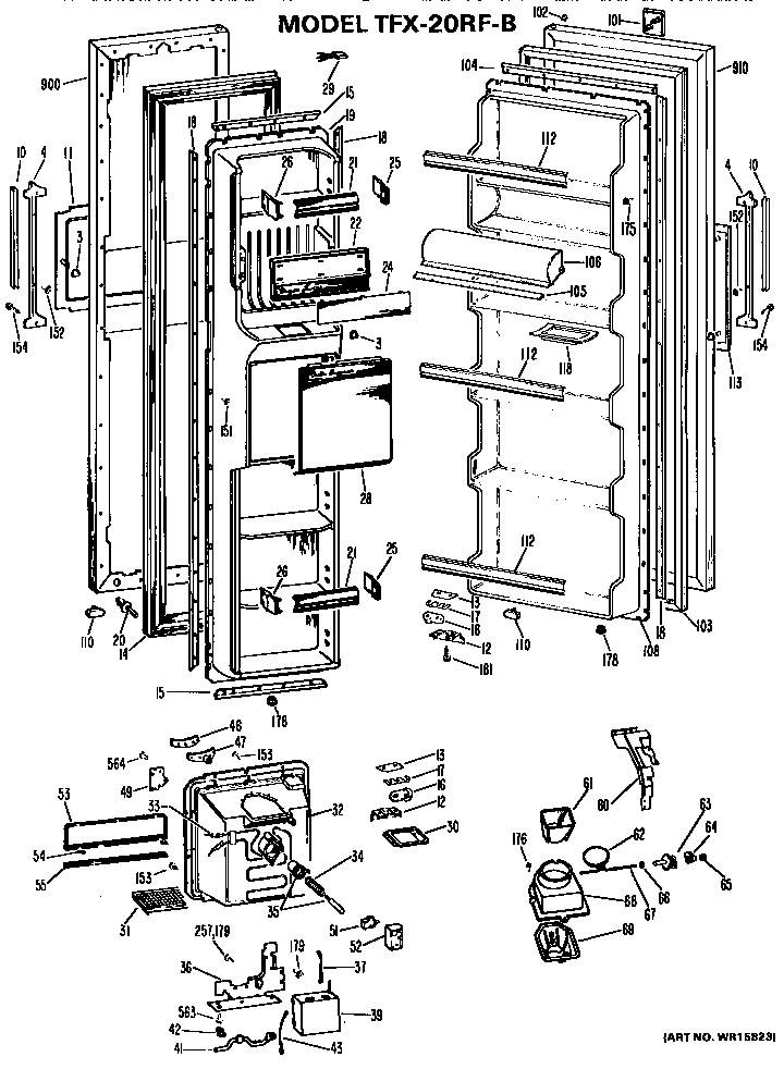 GE TFX20RFB doors diagram