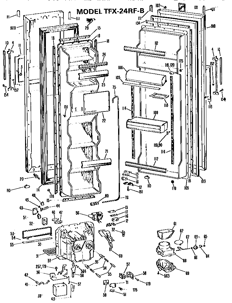 GE TFX24RFB doors diagram