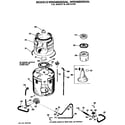 GE WWA8500GAL tub/basket and agitator diagram