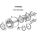 GE DDE6350BCL drum and heater assembly diagram