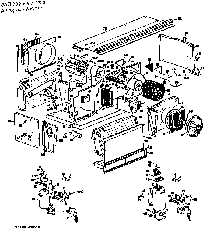 GE A3B788EVCSD1 replacement parts diagram