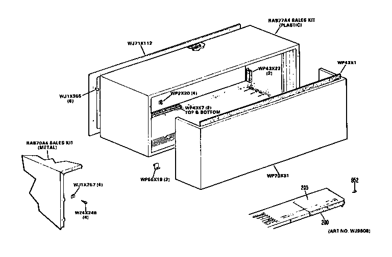 GE A2B778DAASD2 cabinet diagram