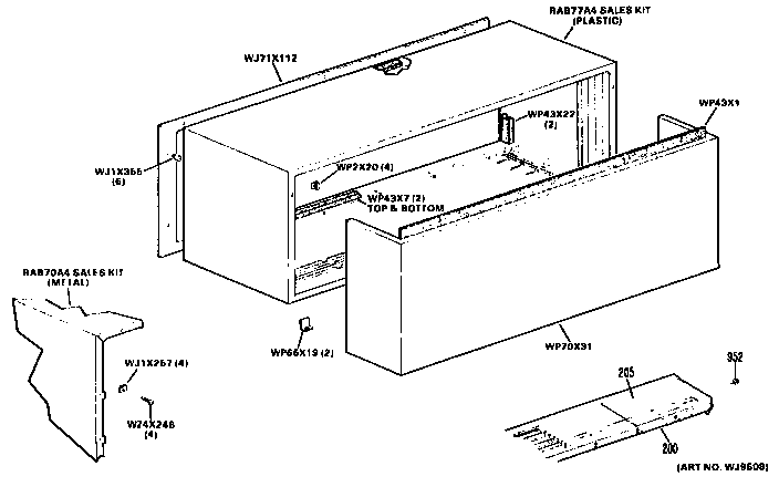 GE A2B378DCALR1 cabinet diagram