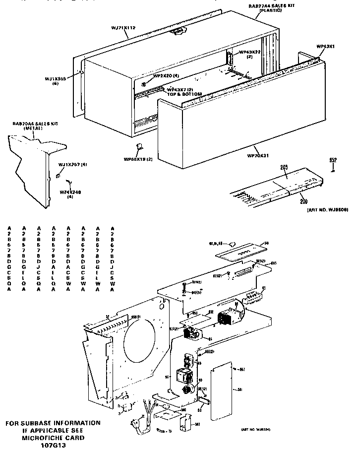 GE A2B768ESFSD2 cabinet/main switch diagram