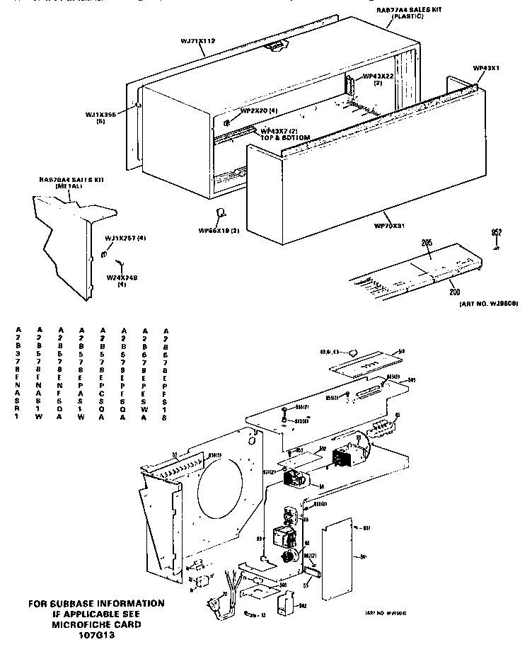 GE A2B578EPAS1W control door diagram