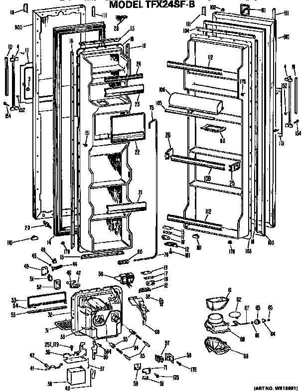 GE TFX24SFB doors diagram