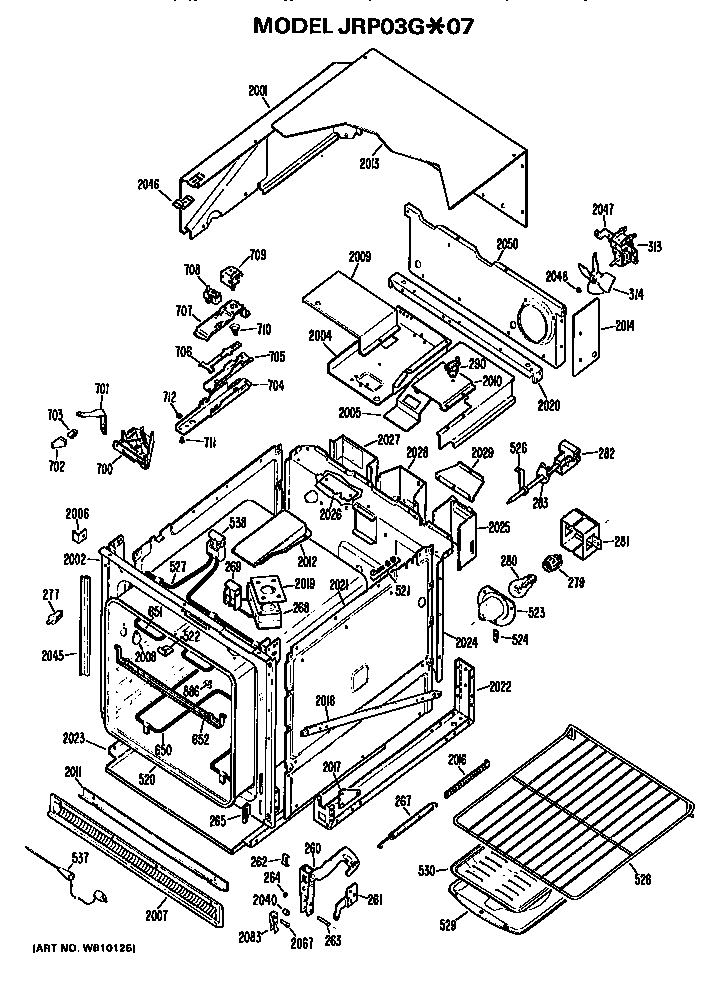 GE JRP03G*07 main body diagram