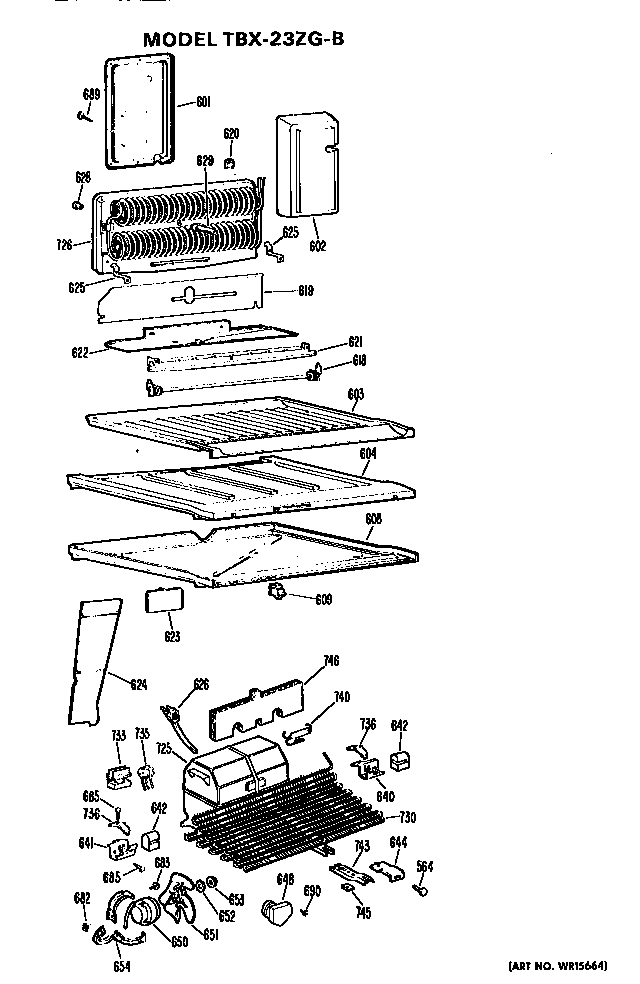 GE TBX23ZGB unit parts diagram
