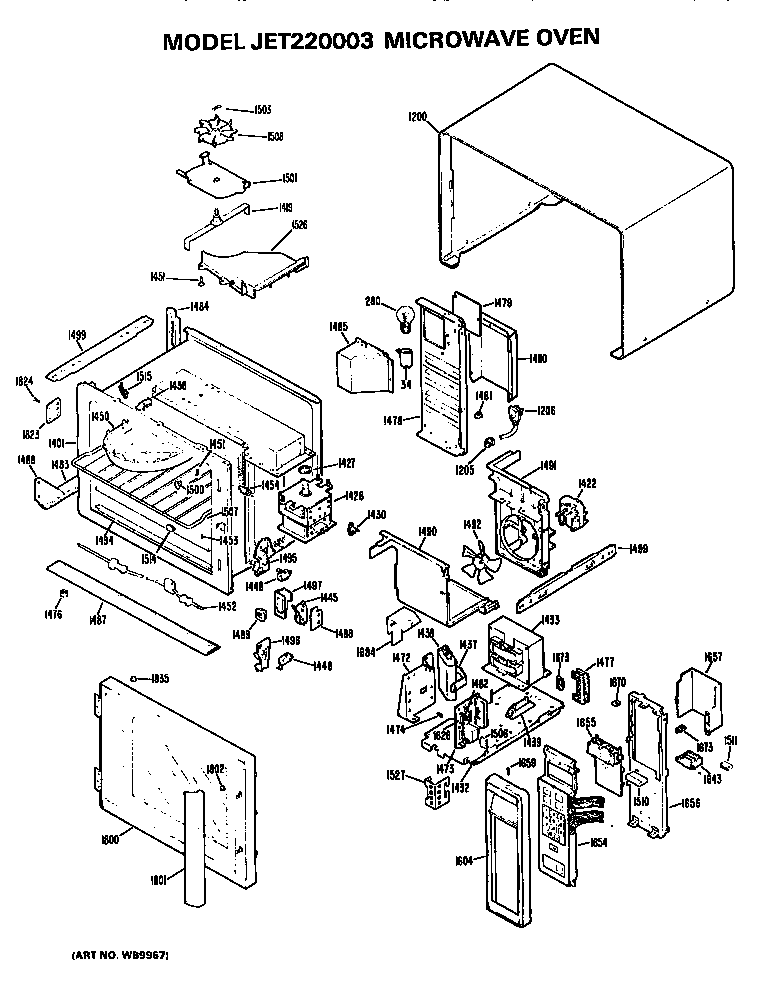 GE JET220003 microwave oven diagram