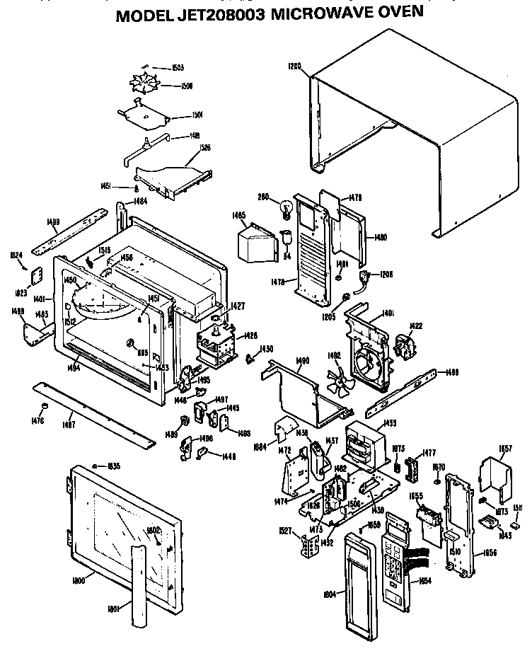 GE JET208003 microwave oven diagram