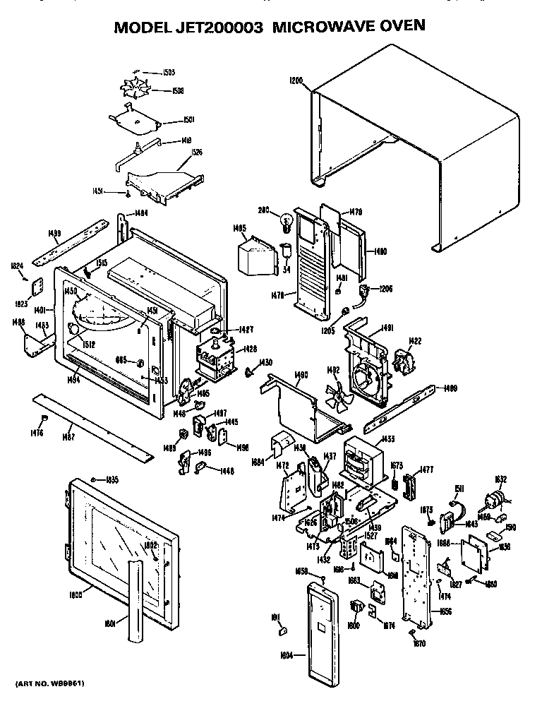GE JET200003 microwave oven diagram