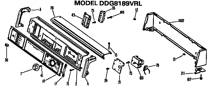 GE DDG8280GBL backsplash for ddg8189vrl diagram