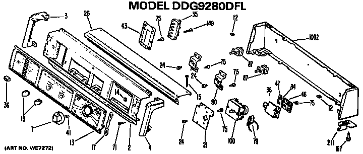 GE DDG8280GBL backsplash for ddg9280dfl diagram