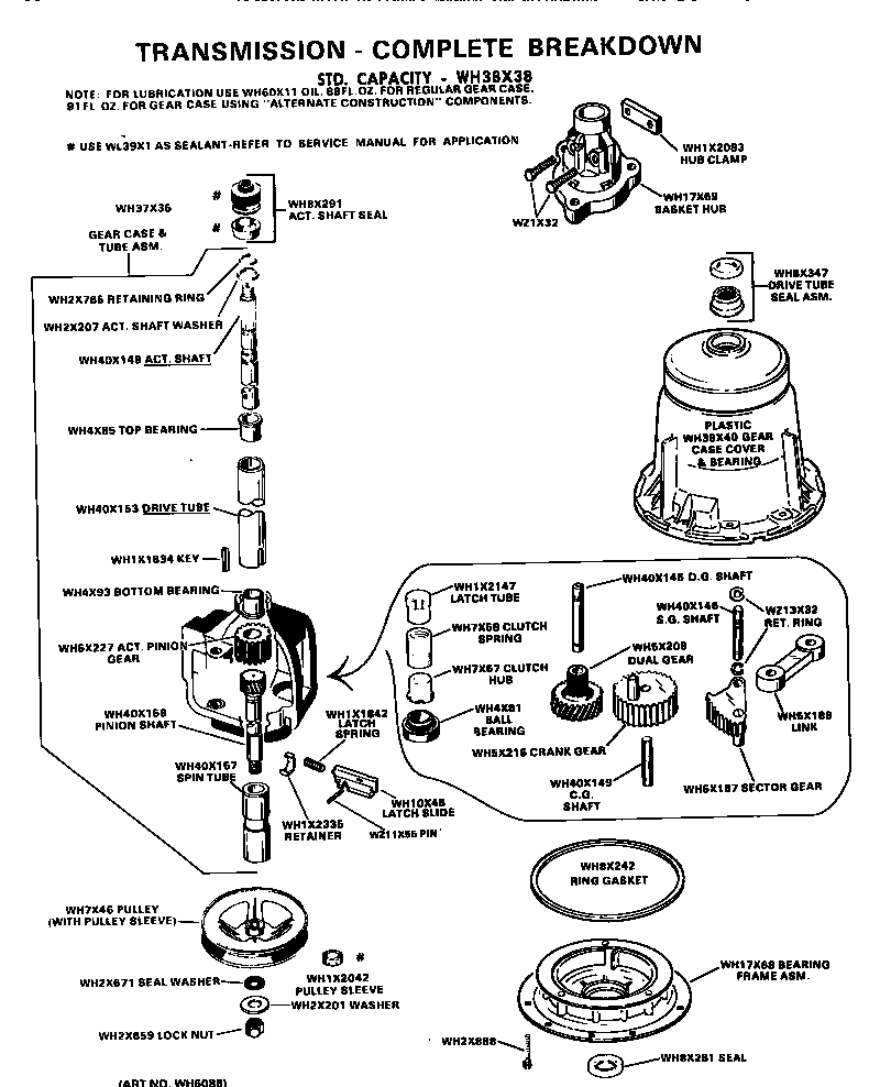 GE WWA5600GAL transmission diagram