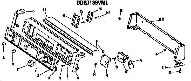 GE DDG4580GAL backsplash ddg97189vml diagram