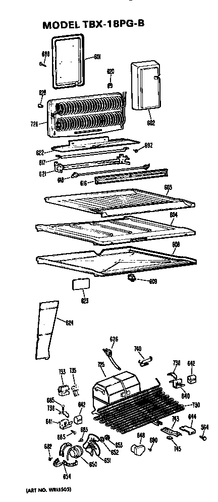 GE TBX18PGB unit parts diagram