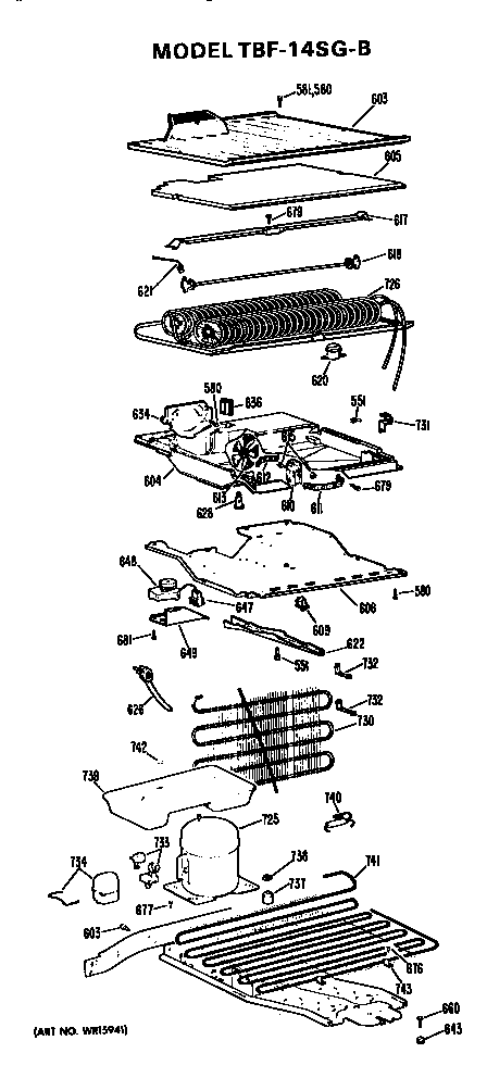 GE TBF14SGB unit parts diagram