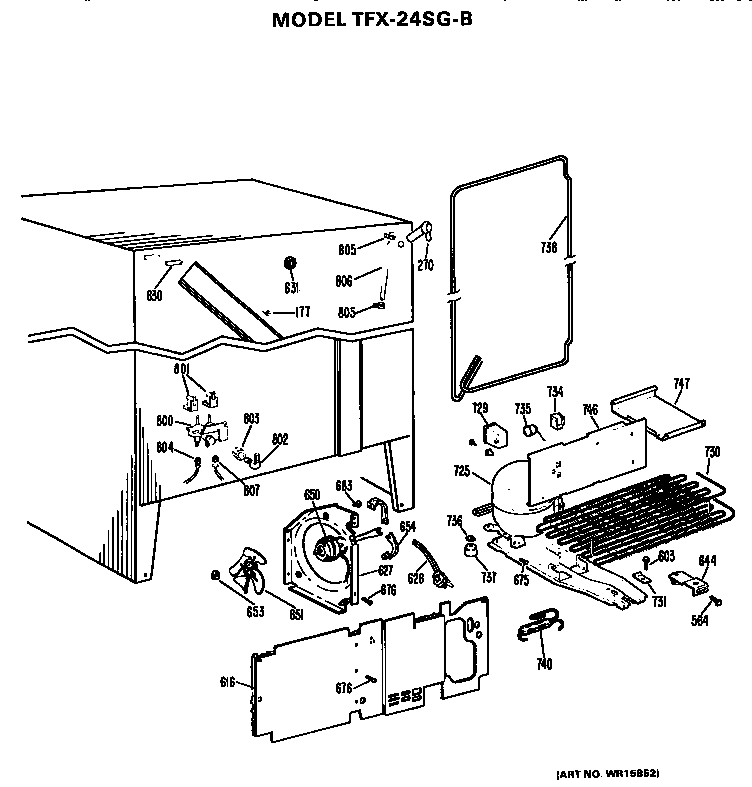 GE TFX24SGB unit parts diagram