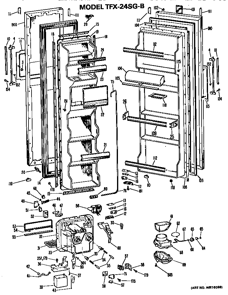 GE TFX24SGB doors diagram