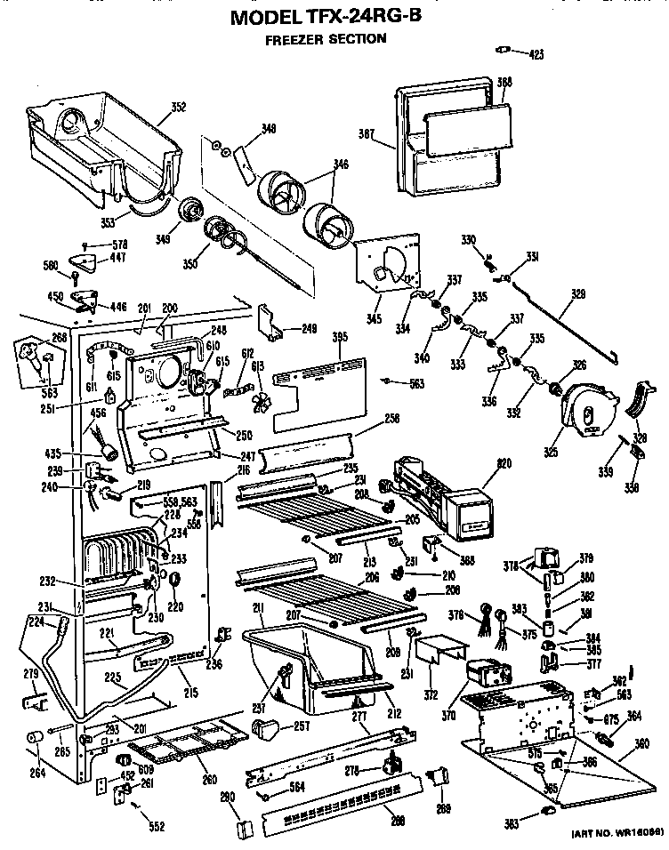 GE TFX24RGB freezer section diagram