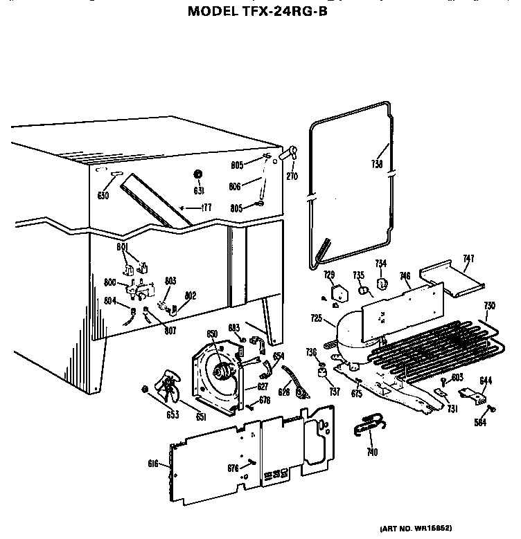 GE TFX24RGB unit parts diagram