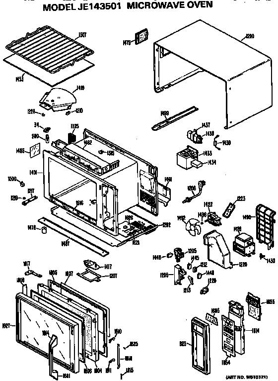 GE JE143501 microwave oven diagram