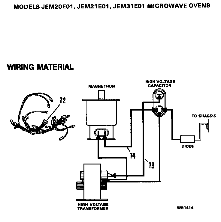GE JEM31E01 wiring material diagram