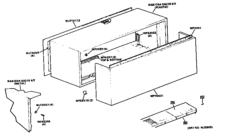 GE A3B793DJALD1 cabinet diagram