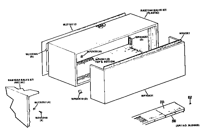 GE A3B589DAASQ2 cabinet diagram