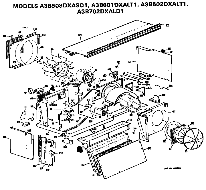 GE A3B601DXALT1 replacement parts diagram
