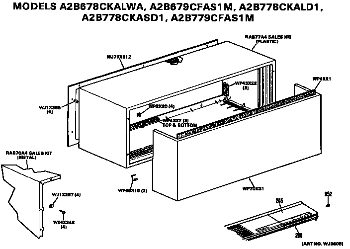 GE A2B778CKASD1 cabinet diagram