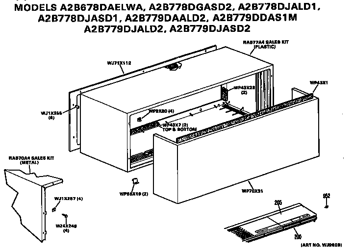 GE A2B778DGASD2 cabinet diagram
