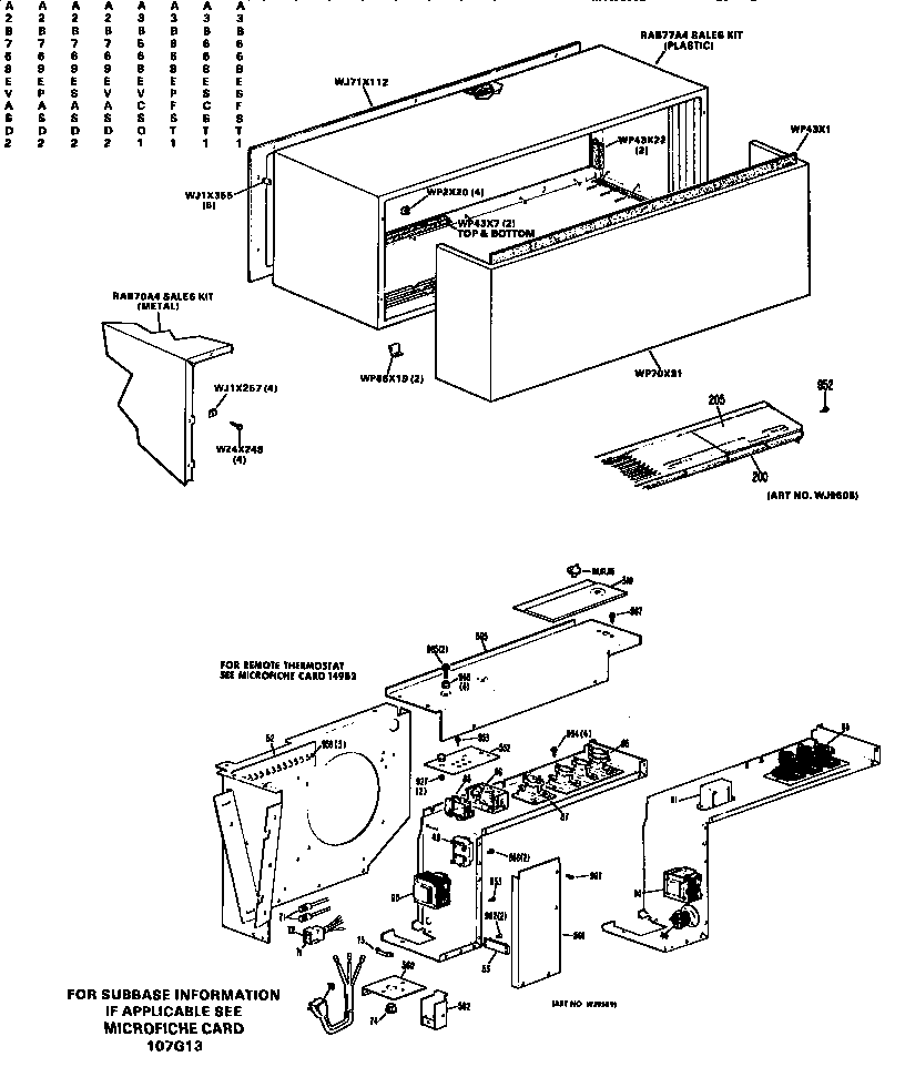 GE A3B568EVCSQ1 control box/cabinet diagram